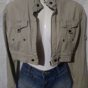 Lola tan cropped moto jacket